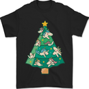 Unicorn Christmas Tree Xmas Mens T-Shirt 100% Cotton Black