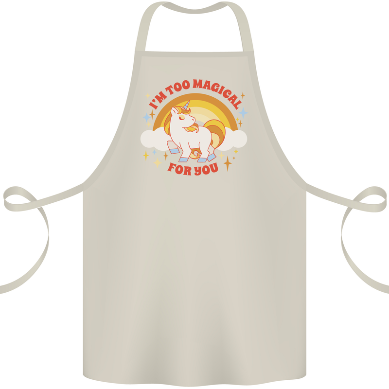Unicorn Im Too Magical For You Cotton Apron 100% Organic Natural
