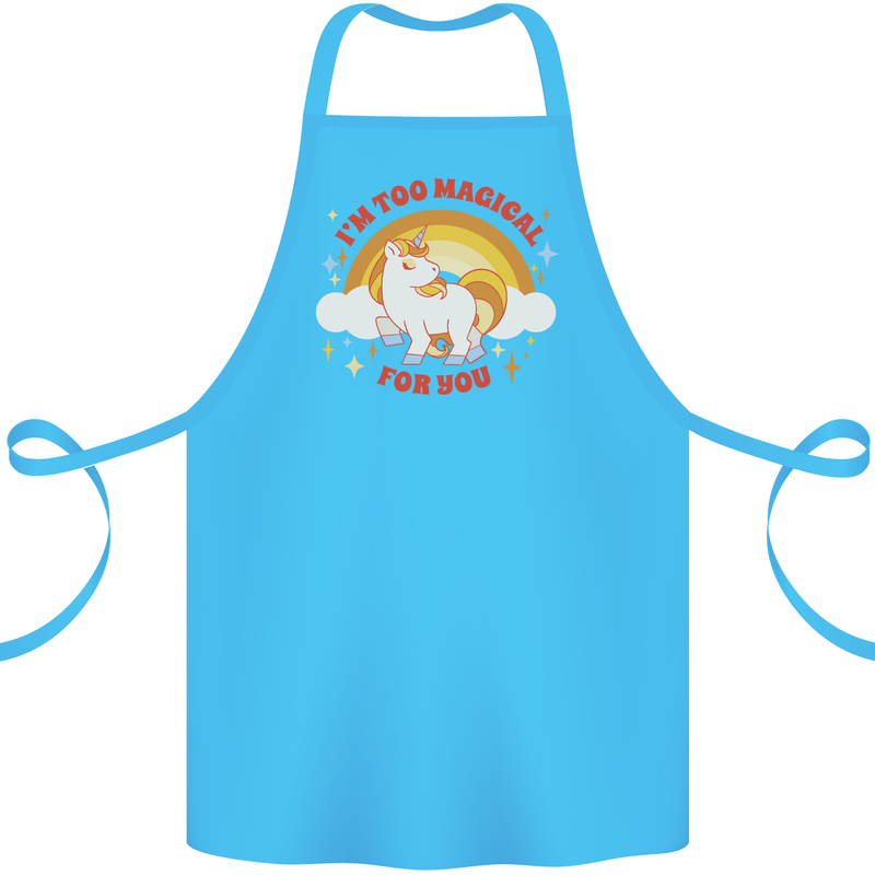 Unicorn Im Too Magical For You Cotton Apron 100% Organic Turquoise