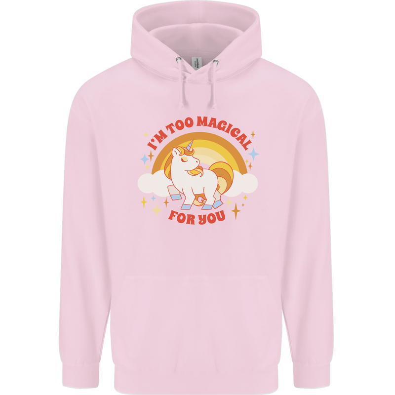 Unicorn Im Too Magical For You Mens 80% Cotton Hoodie Light Pink
