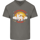 Unicorn Im Too Magical For You Mens V-Neck Cotton T-Shirt Charcoal