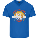 Unicorn Im Too Magical For You Mens V-Neck Cotton T-Shirt Royal Blue