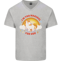 Unicorn Im Too Magical For You Mens V-Neck Cotton T-Shirt Sports Grey