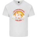 Unicorn Im Too Magical For You Mens V-Neck Cotton T-Shirt White