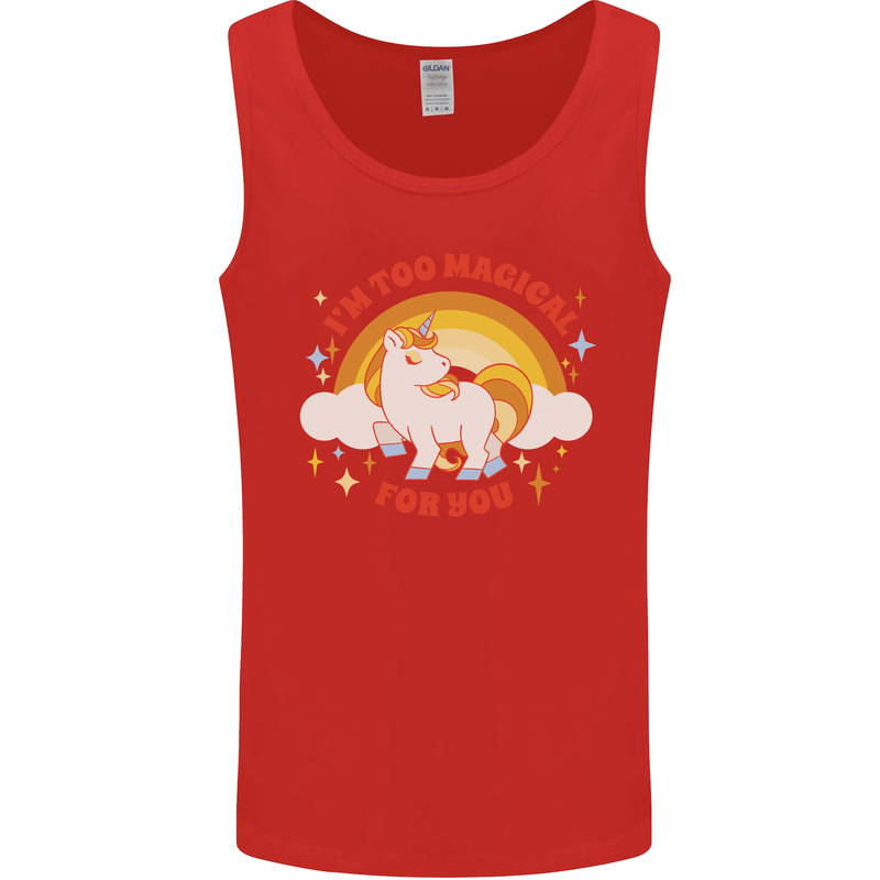 Unicorn Im Too Magical For You Mens Vest Tank Top Red