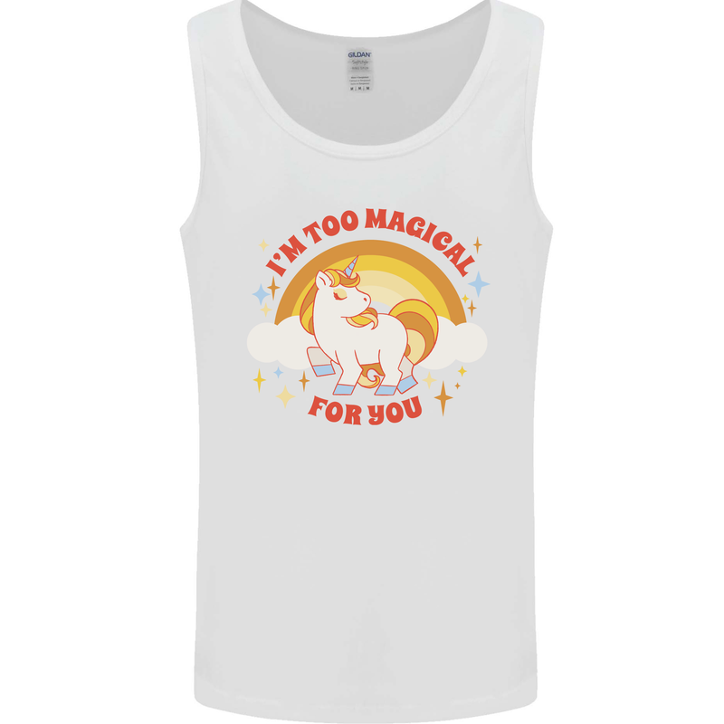 Unicorn Im Too Magical For You Mens Vest Tank Top White