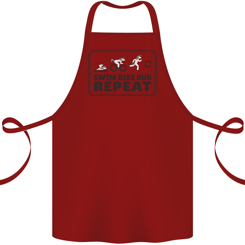 Unicorn Triathlon Running Swimming Cycling Cotton Apron 100% Organic Maroon