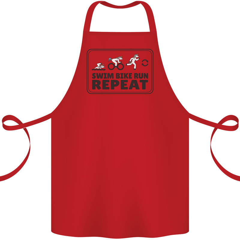 Unicorn Triathlon Running Swimming Cycling Cotton Apron 100% Organic Red