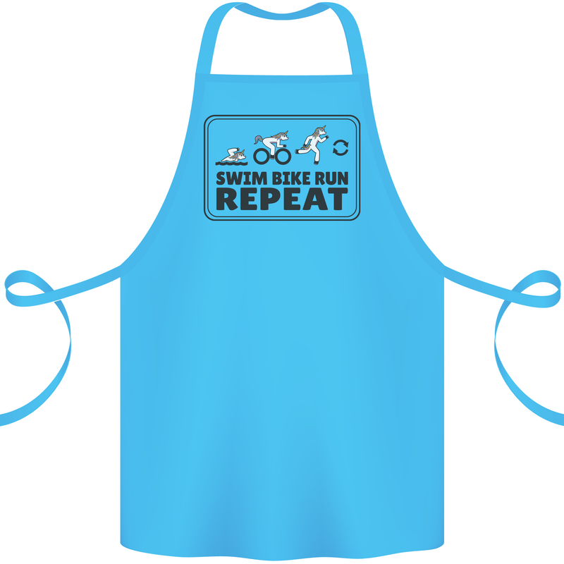 Unicorn Triathlon Running Swimming Cycling Cotton Apron 100% Organic Turquoise