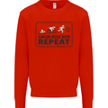 Unicorn Triathlon Running Swimming Cycling Kids Sweatshirt Jumper Bright Red