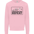 Unicorn Triathlon Running Swimming Cycling Kids Sweatshirt Jumper Light Pink