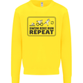 Unicorn Triathlon Running Swimming Cycling Kids Sweatshirt Jumper Yellow