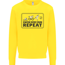 Unicorn Triathlon Running Swimming Cycling Kids Sweatshirt Jumper Yellow