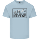 Unicorn Triathlon Running Swimming Cycling Kids T-Shirt Childrens Light Blue