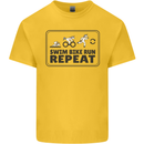 Unicorn Triathlon Running Swimming Cycling Kids T-Shirt Childrens Yellow