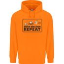 Unicorn Triathlon Running Swimming Cycling Mens 80% Cotton Hoodie Orange