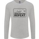 Unicorn Triathlon Running Swimming Cycling Mens Long Sleeve T-Shirt Sports Grey