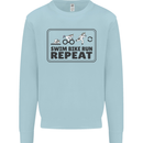 Unicorn Triathlon Running Swimming Cycling Mens Sweatshirt Jumper Light Blue