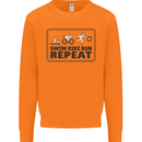 Unicorn Triathlon Running Swimming Cycling Mens Sweatshirt Jumper Orange