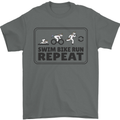 Unicorn Triathlon Running Swimming Cycling Mens T-Shirt 100% Cotton Charcoal