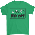 Unicorn Triathlon Running Swimming Cycling Mens T-Shirt 100% Cotton Irish Green