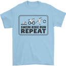 Unicorn Triathlon Running Swimming Cycling Mens T-Shirt 100% Cotton Light Blue