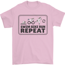 Unicorn Triathlon Running Swimming Cycling Mens T-Shirt 100% Cotton Light Pink