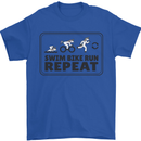 Unicorn Triathlon Running Swimming Cycling Mens T-Shirt 100% Cotton Royal Blue