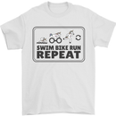 Unicorn Triathlon Running Swimming Cycling Mens T-Shirt 100% Cotton White