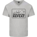 Unicorn Triathlon Running Swimming Cycling Mens V-Neck Cotton T-Shirt Sports Grey