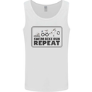 Unicorn Triathlon Running Swimming Cycling Mens Vest Tank Top White