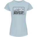 Unicorn Triathlon Running Swimming Cycling Womens Petite Cut T-Shirt Light Blue