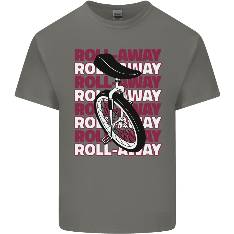 Unicycle Roll Away Kids T-Shirt Childrens Charcoal