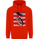 Unicycle Roll Away Mens 80% Cotton Hoodie Bright Red