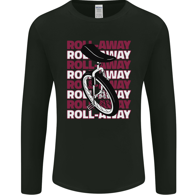 Unicycle Roll Away Mens Long Sleeve T-Shirt Black