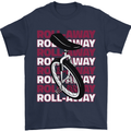 Unicycle Roll Away Mens T-Shirt 100% Cotton Navy Blue