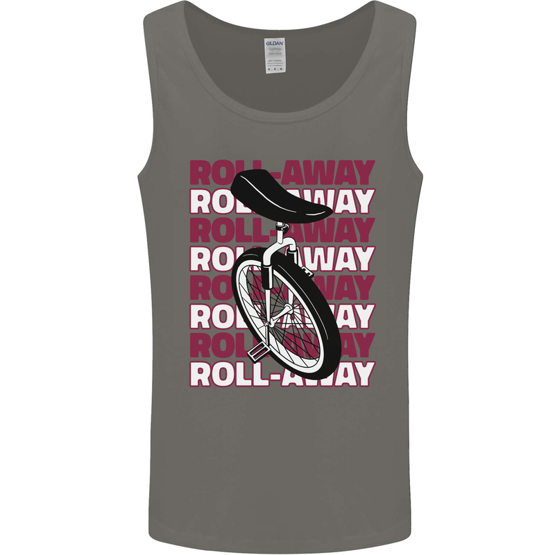 Unicycle Roll Away Mens Vest Tank Top Charcoal