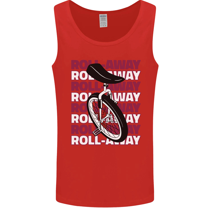 Unicycle Roll Away Mens Vest Tank Top Red