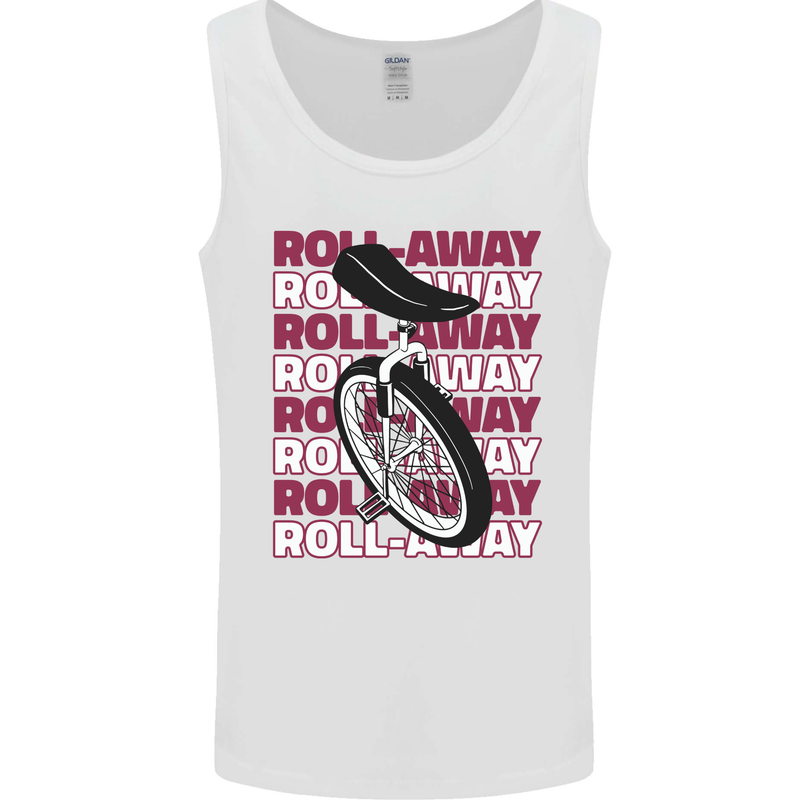 Unicycle Roll Away Mens Vest Tank Top White