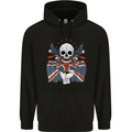 Union Jack Biker Motorbike Motorcycle Skull Mens 80% Cotton Hoodie Black