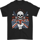 Union Jack Biker Motorbike Motorcycle Skull Mens T-Shirt 100% Cotton Black