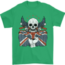 Union Jack Biker Motorbike Motorcycle Skull Mens T-Shirt 100% Cotton Irish Green