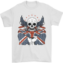 Union Jack Biker Motorbike Motorcycle Skull Mens T-Shirt 100% Cotton White