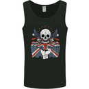Union Jack Biker Motorbike Motorcycle Skull Mens Vest Tank Top Black
