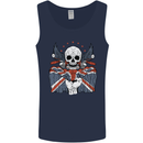 Union Jack Biker Motorbike Motorcycle Skull Mens Vest Tank Top Navy Blue