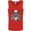 Union Jack Biker Motorbike Motorcycle Skull Mens Vest Tank Top Red