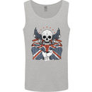 Union Jack Biker Motorbike Motorcycle Skull Mens Vest Tank Top Sports Grey
