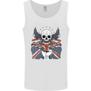 Union Jack Biker Motorbike Motorcycle Skull Mens Vest Tank Top White