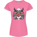 Union Jack Biker Motorbike Motorcycle Skull Womens Petite Cut T-Shirt Azalea