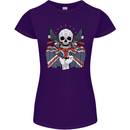 Union Jack Biker Motorbike Motorcycle Skull Womens Petite Cut T-Shirt Purple